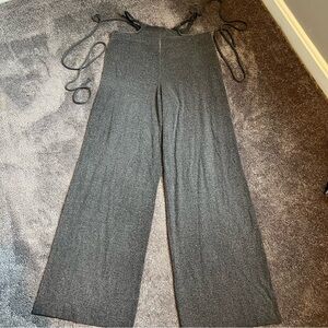 urban outfitters high waisted tie around waist wide leg pants